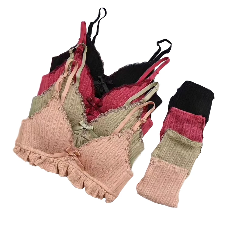 

Adult sexy embroidery Women Push Up Underwear ladies net bra panty, Green,khaki, wine red,black