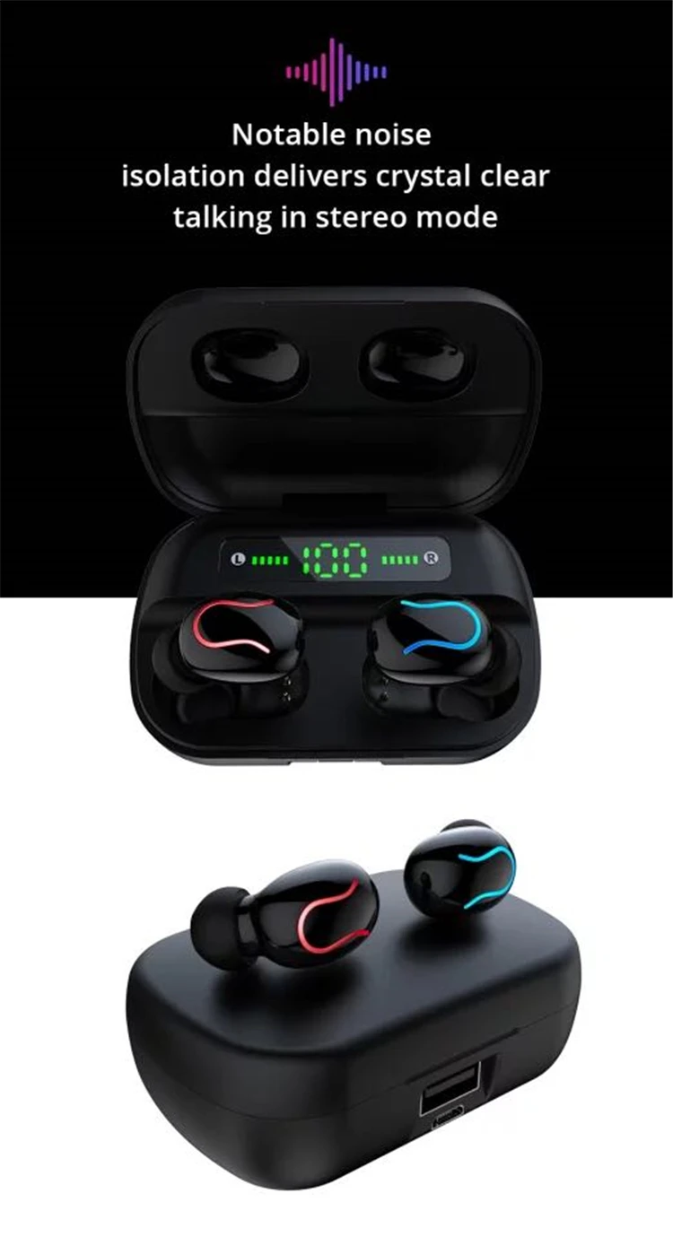 Q82 TWS Earbuds Wireless Waterproof In Ear Headphones Earphone With Power Bank