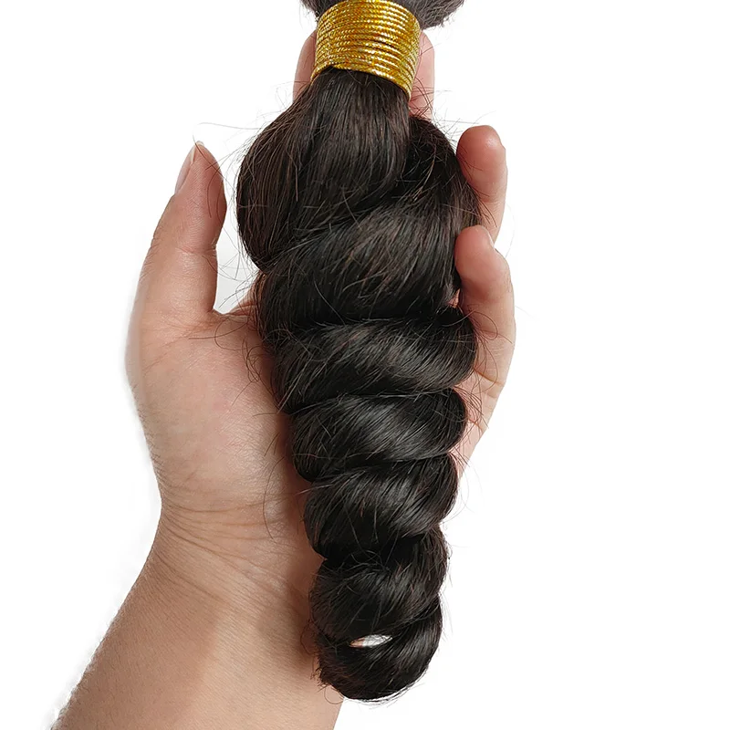 

Loose Wave Brazilian Human Hair Weave Bundles Raw Brazilian Cuticle Aligned Hair Wholesale Unprocessed Virgin Hair Vendors, Natural black/ #1b color