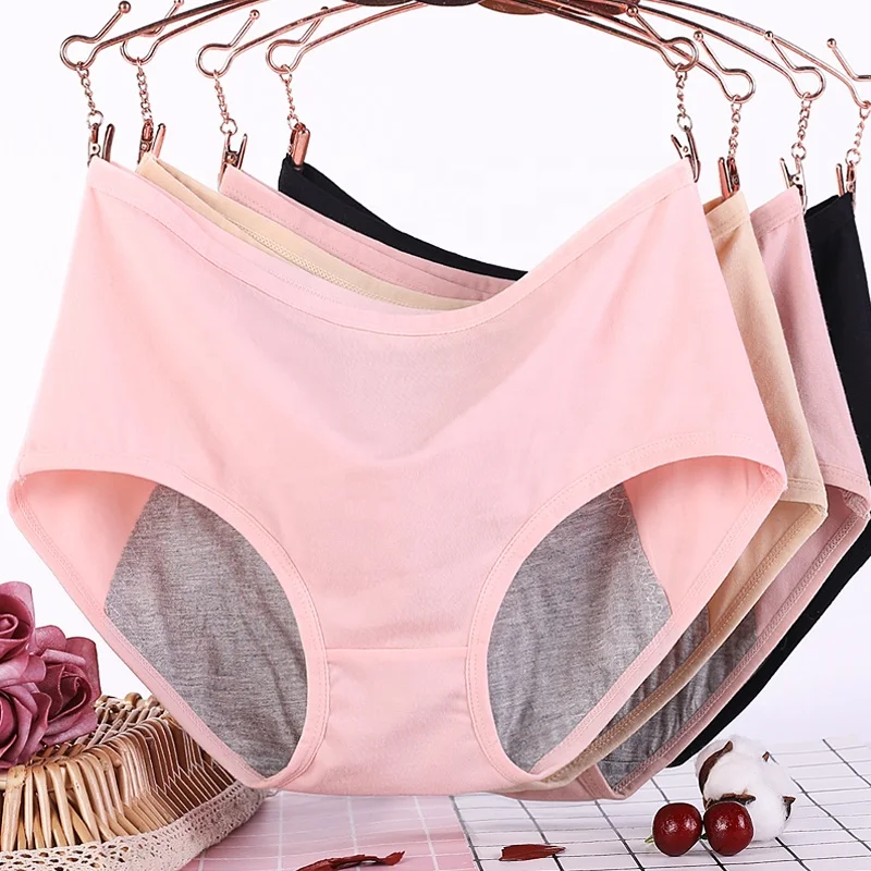 wholesale Large size XL-6XL Menstrual Leak Proof Organic Cotton Protective Girls Hipster Underwear Physiological Women Period Pa