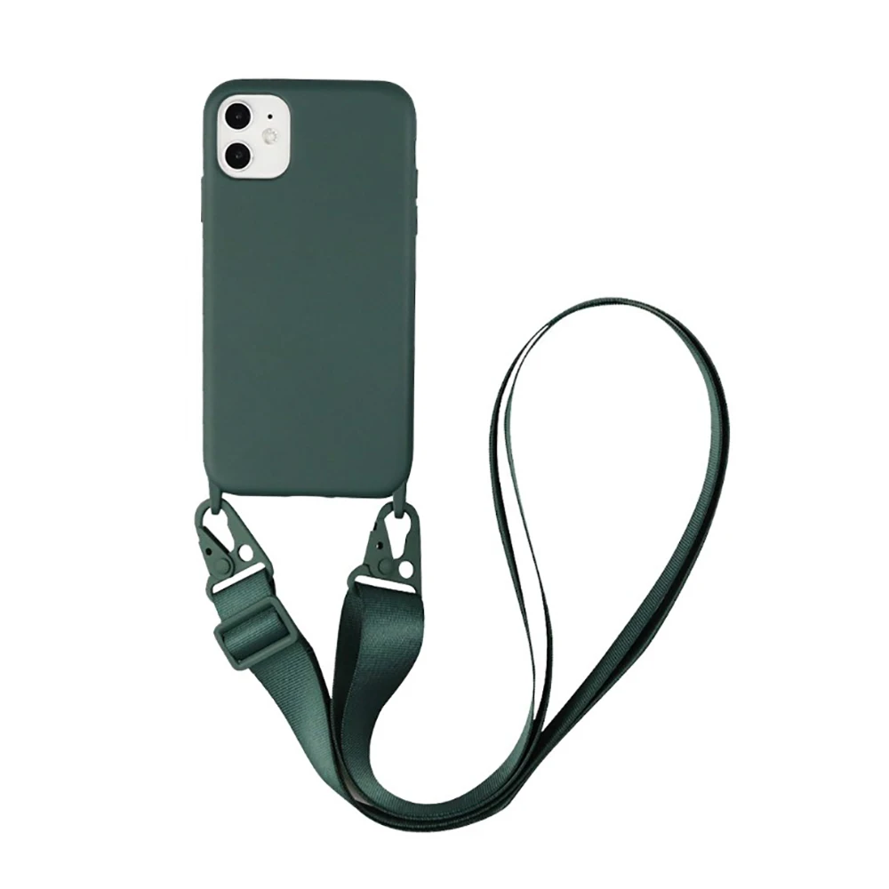 

Silicone Lanyard Phone Case For iPhone 12Pro 13 Pro Max 7 8 Plus X XR XS Max Ultra Cover With Neck Strap Crossbody Necklace Cord