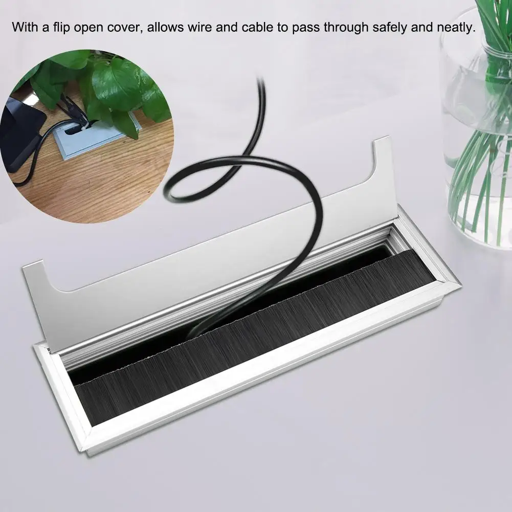 Desk Wire Hole Cover Computer Table Grommet Cable Organizer With Black