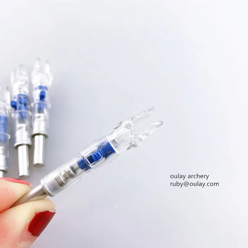 

double grooves lighted arrow nocks luminock 4.2mm 6.2mm and 5.3mm 4pcs each clamshell (pay 3 pcs get 4pcs nocks ), Different colors