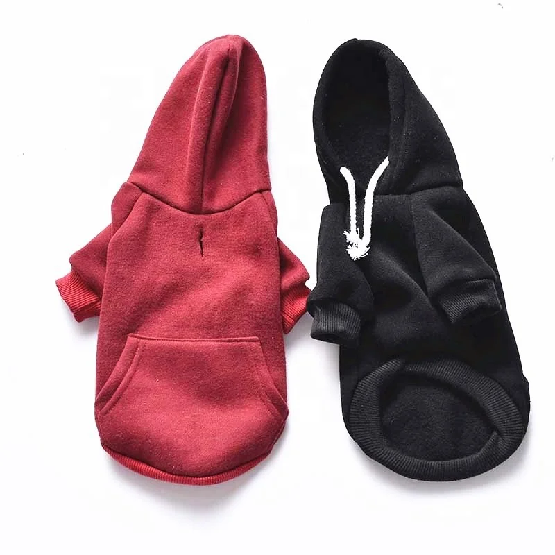 

OEM solid color cotton pocket hooded hoodies Pet Apparel Accessories Dog Clothes For Spring And Summer Wholesale, Pink and dark red and navy blue and gray and black and blue