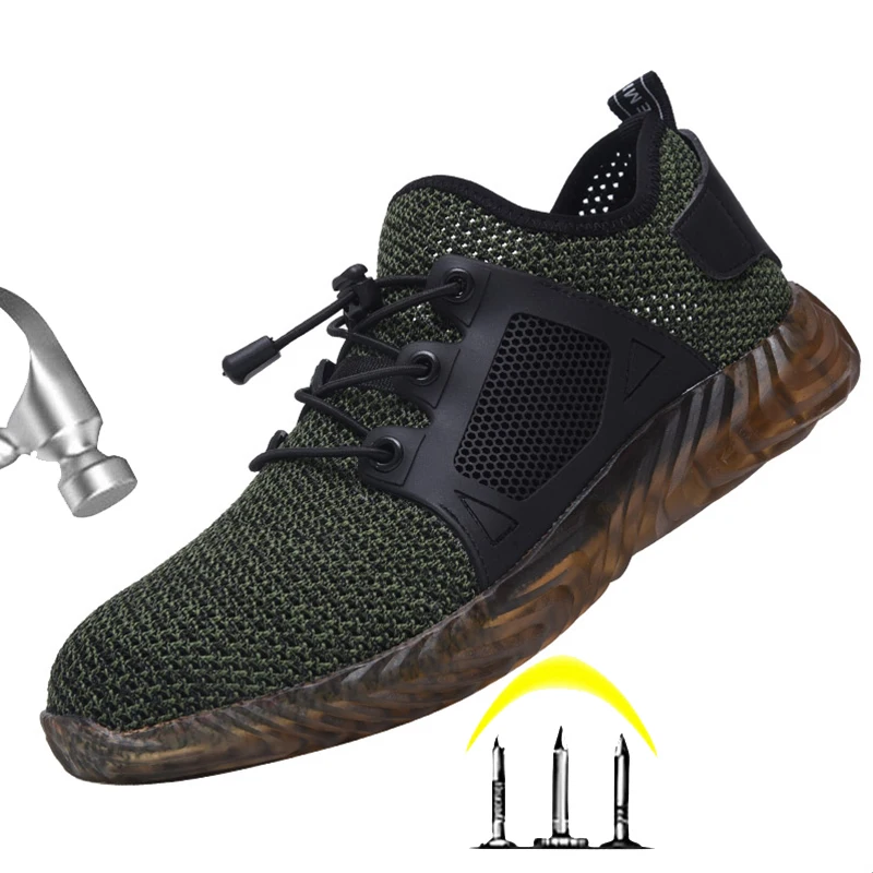 

Men's Work Safety Shoes Steel Toe Construction Sneaker Men Puncture Proof High Quality Super Lightweight Safety Shoes