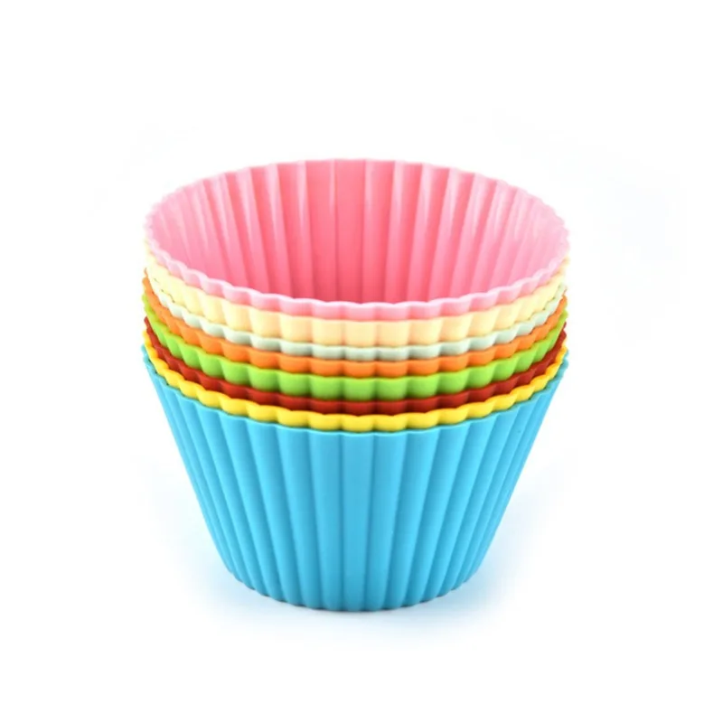 

Baking mould of household silicone muffin cup round 9cm cakecup mold, Multi color