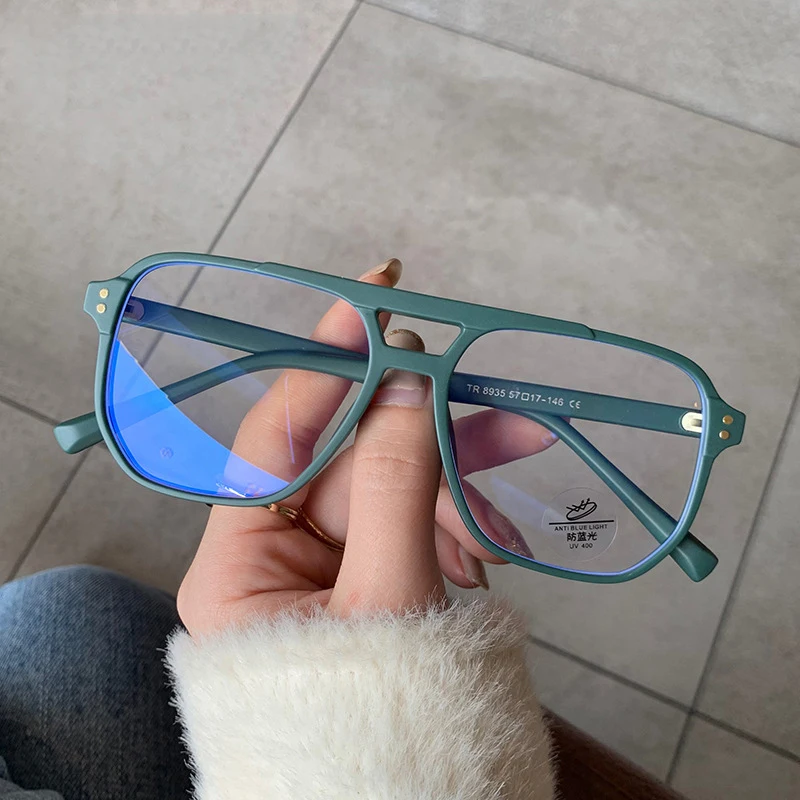 

LBAshades 2021 New style Retro prescription eye frame double bridge frame anti-blue glasses eyeglasses frame