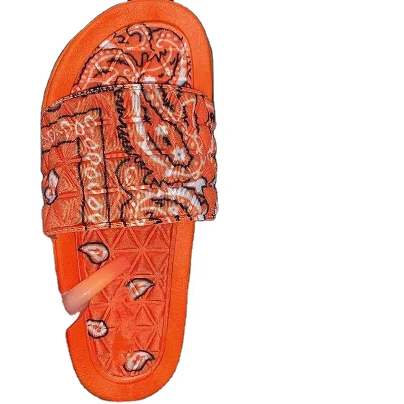 

New style flat latest hot-selling daily wear printed and cheap popular women's Flip flop printed slippers, As picture