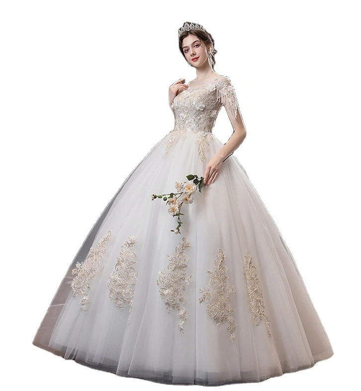 

Sleeveless CLASSIC Spaghetti Strap Breathable Ball Gown wedding dress