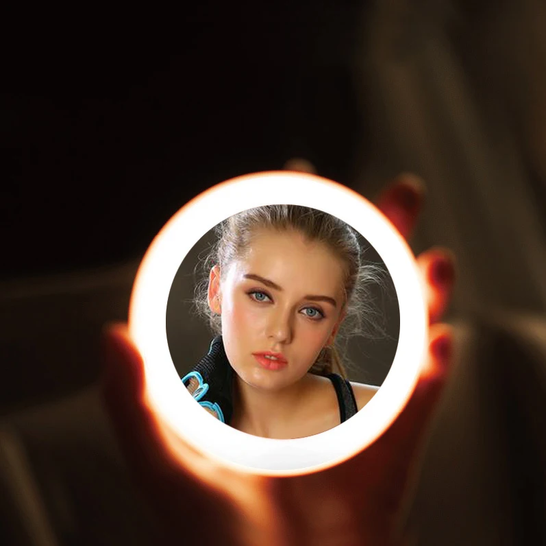 

Fashion Design Women Digital Professional Led Girls Sliding Makeup Mirror
