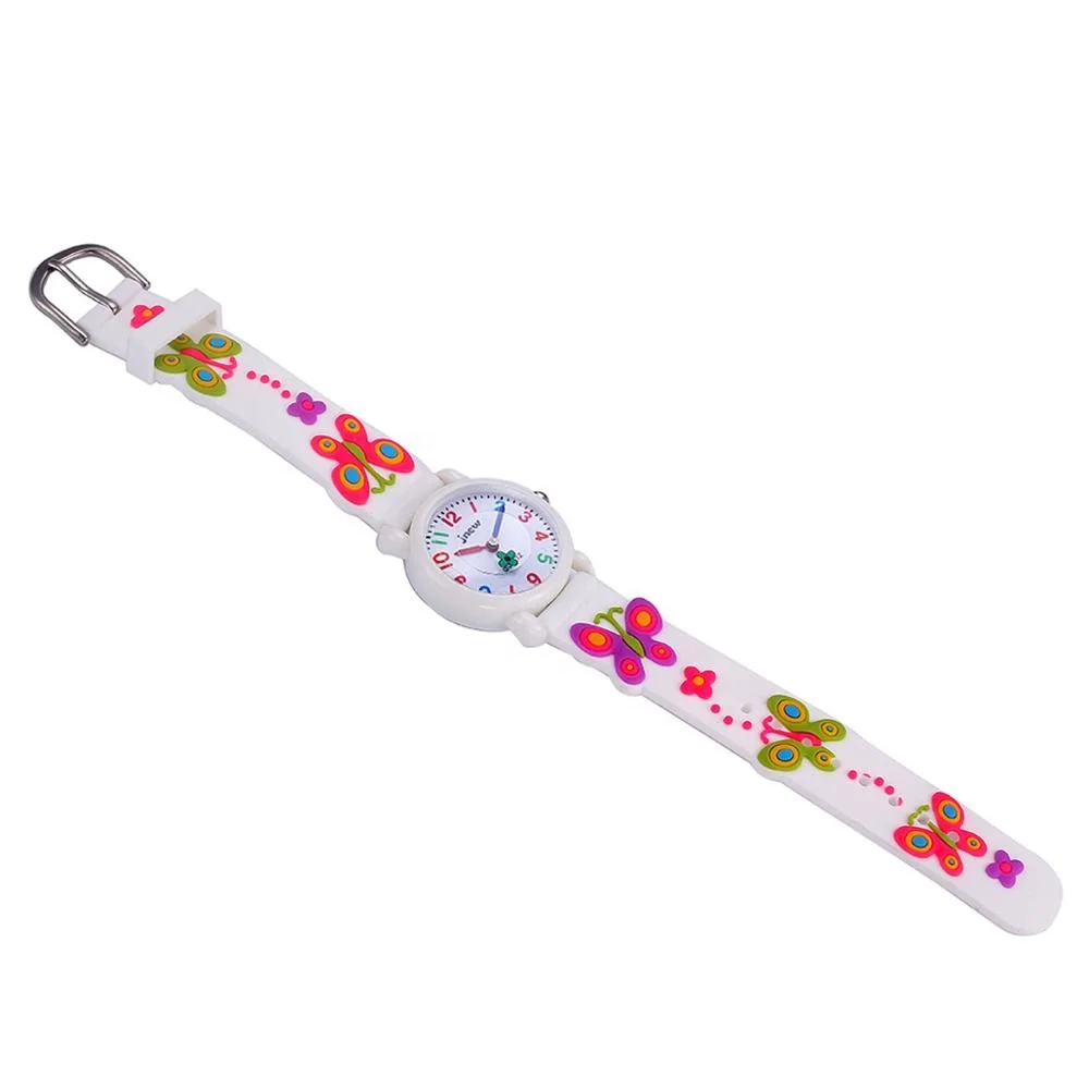 

Children Wrist 3ATM Waterproof White 3 Butterfly Patterns Small Wrist Fashion Kids Quartz Watches For Girls Children