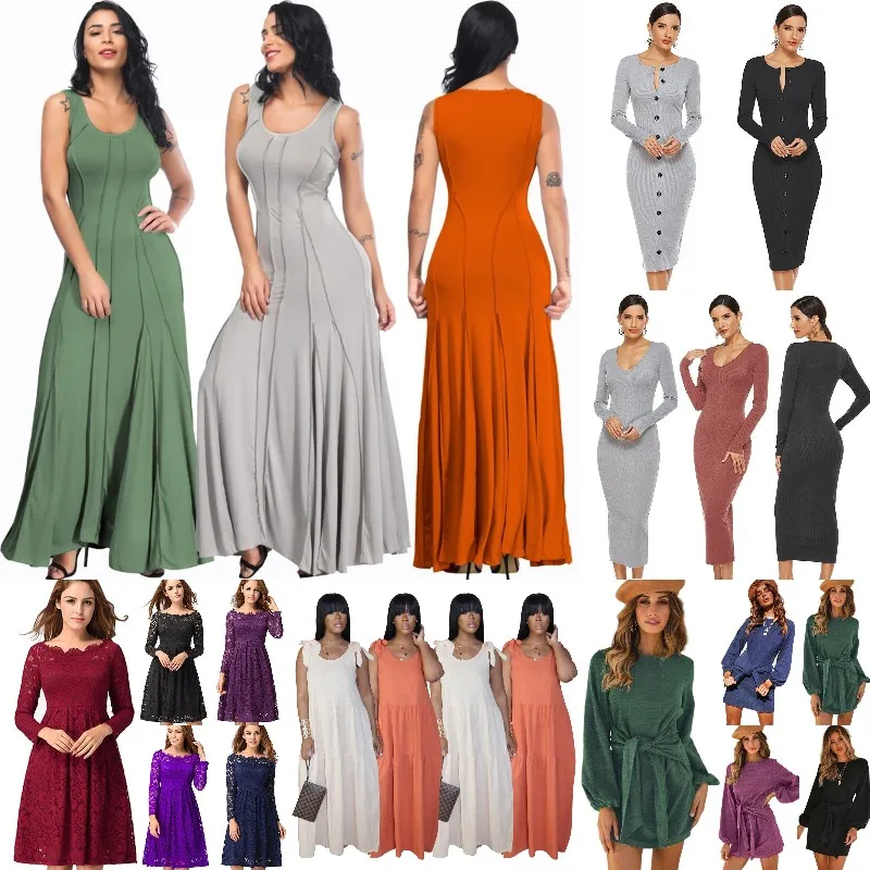 

Europe and the United States new design of high quality ladies evening dress sheath elegant temperament women's dress wholesale, Customized color