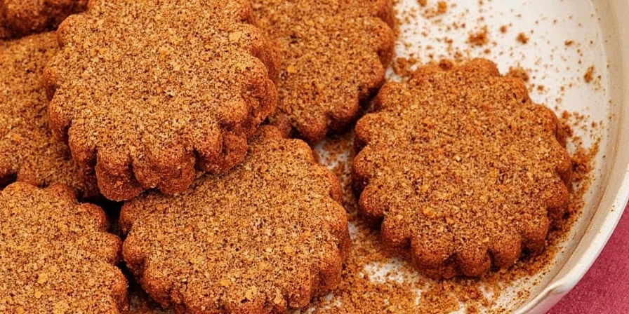 Close-up of ground spices used in gingerbread seasoning