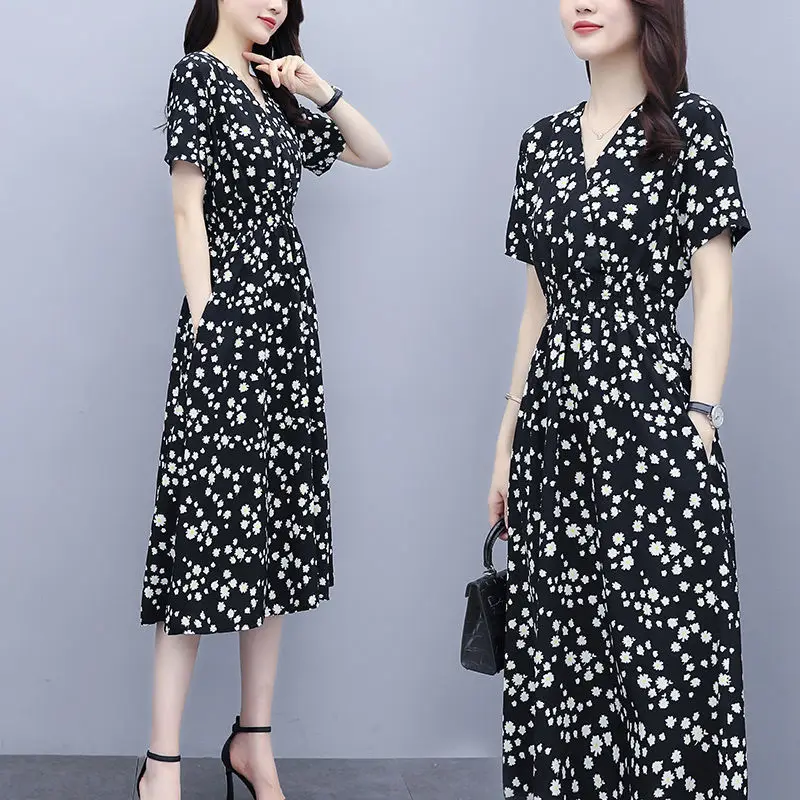 

Summer leisure wear fiber optic milk silk Libya summer office velvet mini casual dress suitable for large women