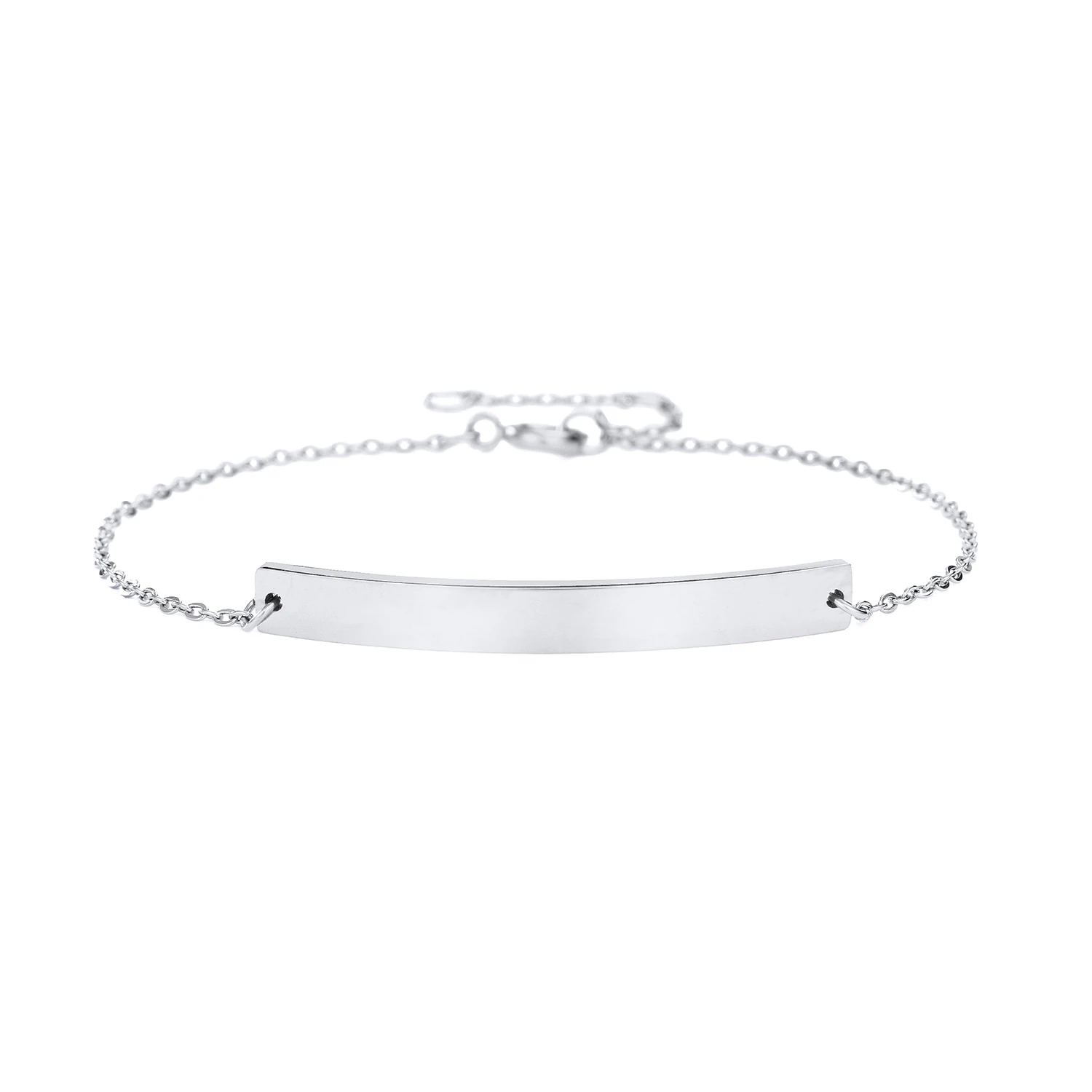 

ZJYS15777 Fashion jewelry 316 stainless steel wholesale blank curve blank bar bracelet women, Silver / gold / rose gold