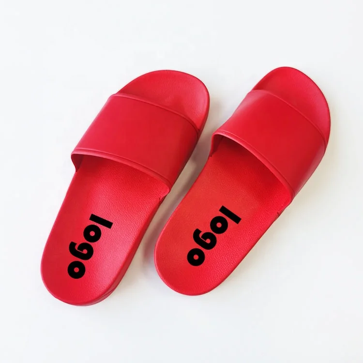 

Custom red Slides Footwear Sandal PVC Custom Logo Slippers Women Plain Blank Slide Sandal Slippers Custom colour Slide Sandal
