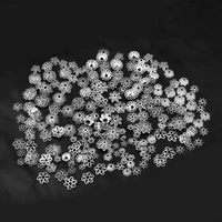 

100pcs Tibetan Antique Silver Beads End Caps Flower Bead Caps For Jewelry Making Findings Diy Accessories Charms Bead Cups