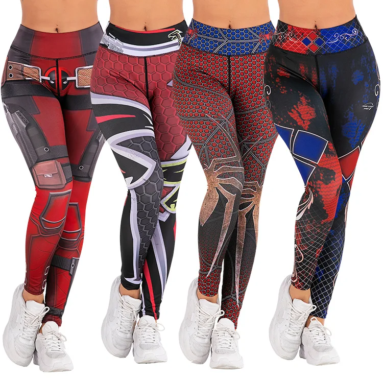 

Wholesale Ladies Full Print Clothes Sublimation Spider Man Gym Leggings