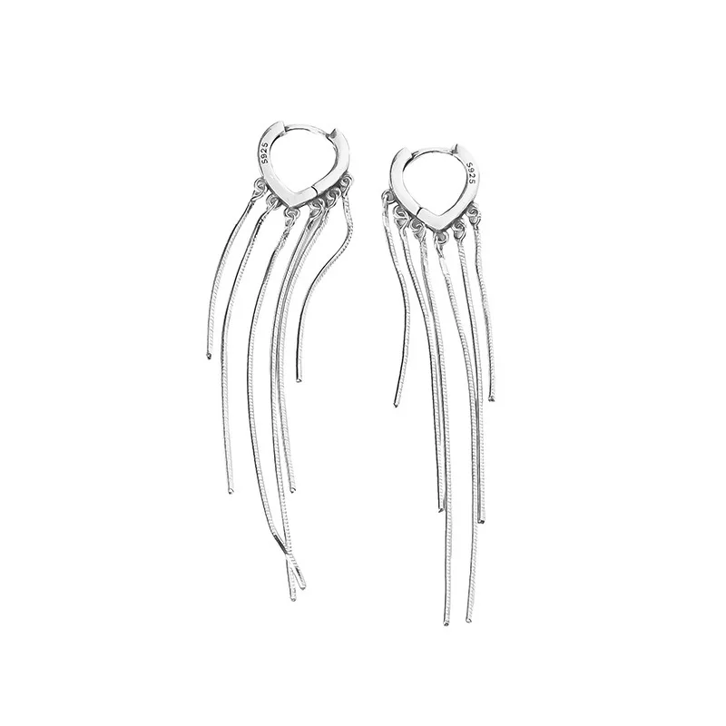 Fashion New Hot Sell Trendy 925 Sterling Silver Retro Heart Earrings for Women Real Silver Initial Earrings