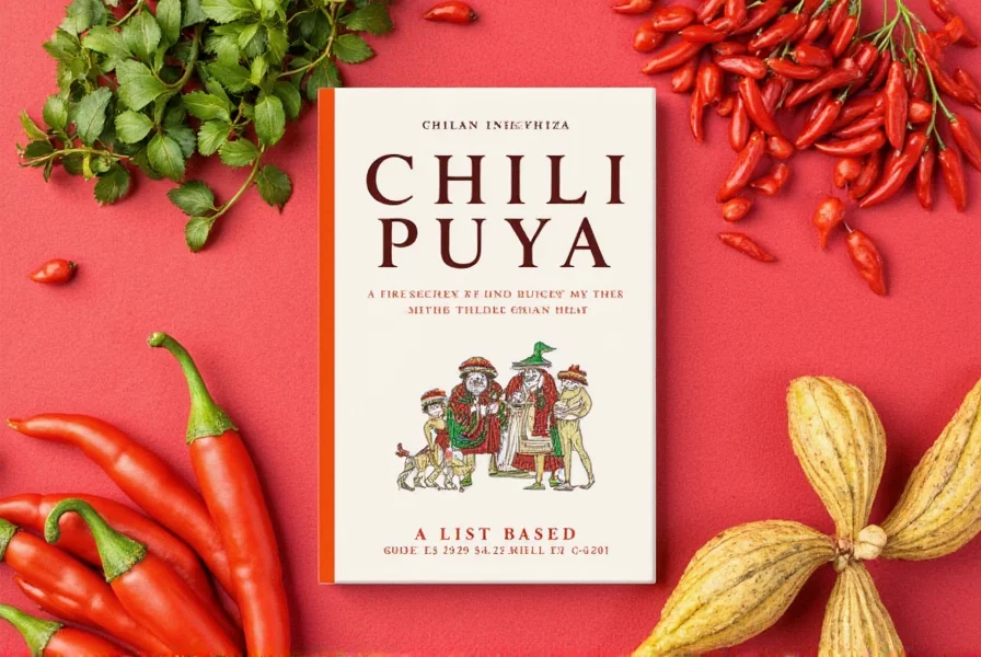 Spice rack with chili puya prominently displayed