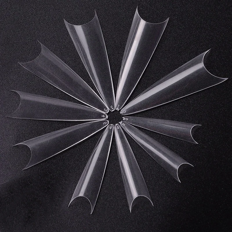 

600pcs/Bag Transparent/ Natural Stiletto Pointed Nail Art Tips Stiletto Nail Art Tips Manicure False Nail Tips, Natural white transparent