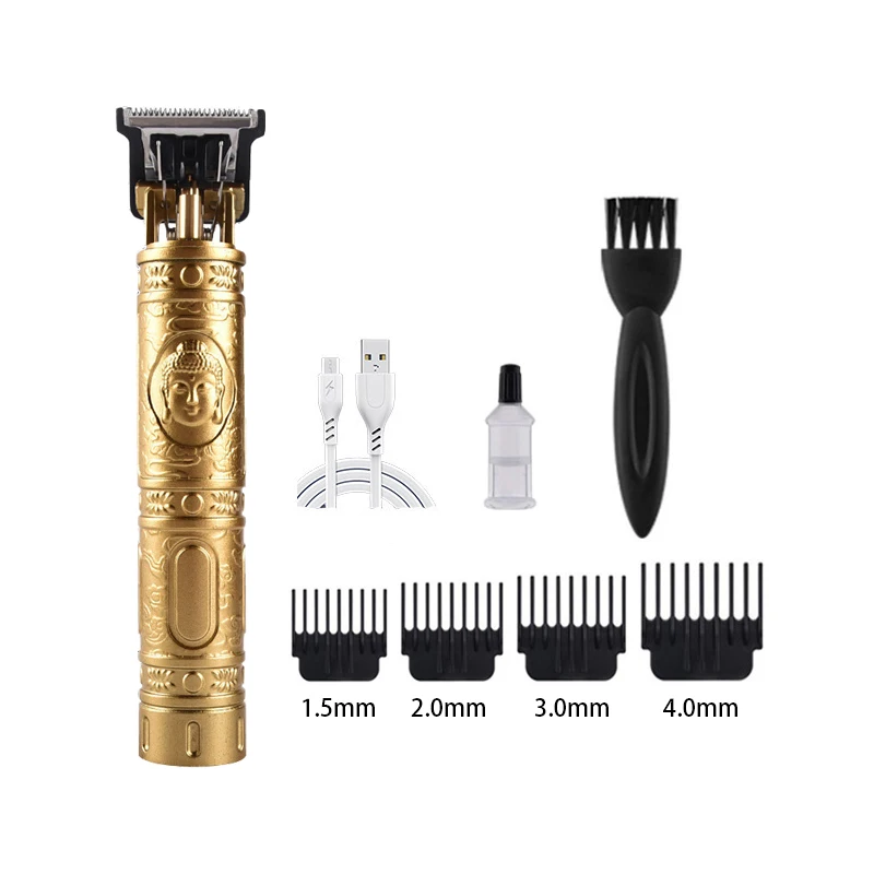 

wholesale Electric Zero Gapped T-Blade Trimmer Cordless Professional Hair Clippers for Men Hair Cutting with Guide Combs