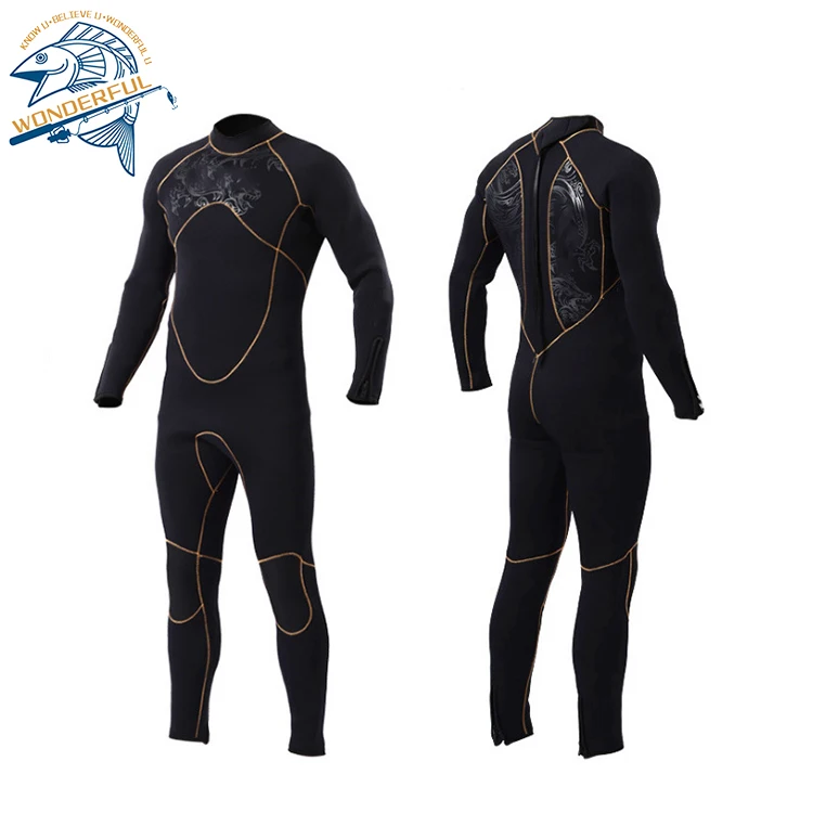 

Factory Custom 5mm One Piece Long Sleeve Neoprene Smoothskin Diving Spearfishing Surfing Wetsuits, Black