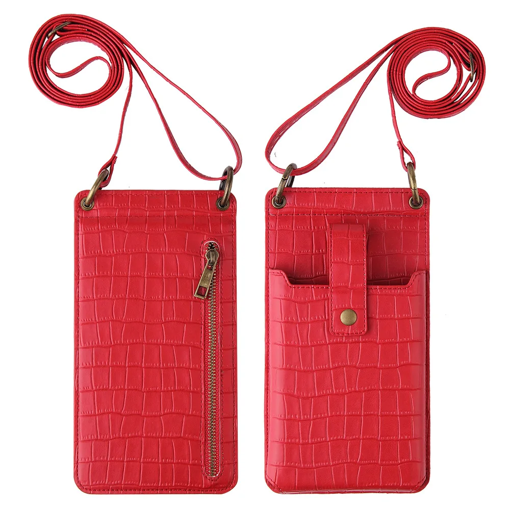 

2021 Amazon Hot Selling PU Leather Mobile Phone Bag Case Pouch Cross Body Purse Small Bag Luxury Wallet Shoulder Bag