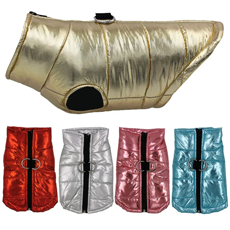 

Amazon Hot Sale Winter XL Pet Dog Jaket Waterproof Metal Colors Dog Winter Warm Vest, The picture show
