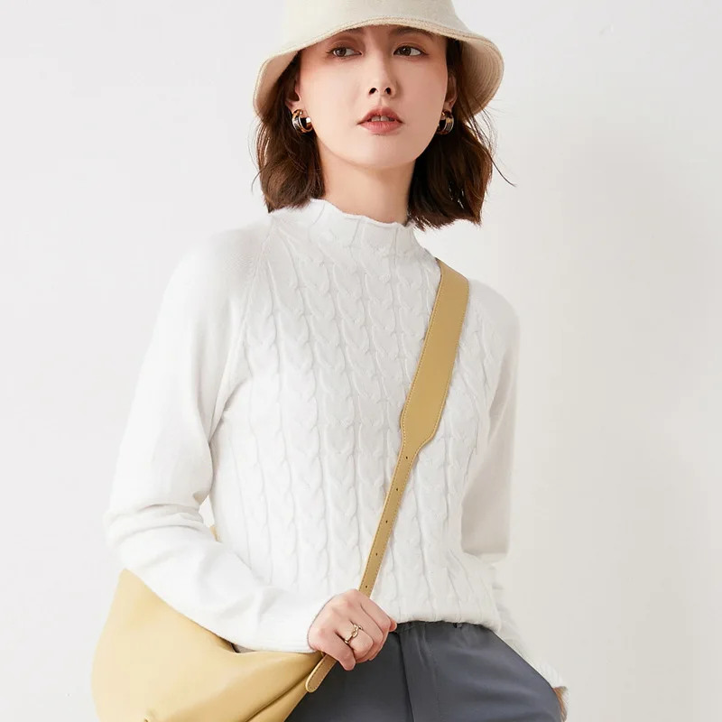 

Autumn&Winter Women Fashion Pure Color Soft Slim Knitted Sweater Pullover Knitted Sweater Ladies Sweater