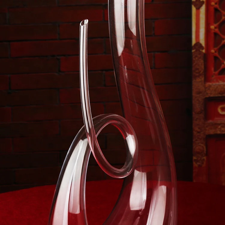 Custom gift handmade crystal high borosilicate red wine bottle glass decanter