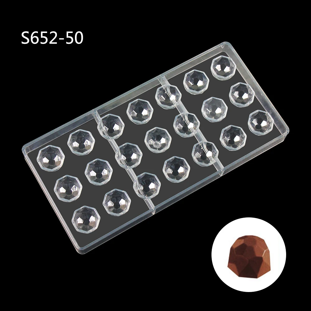 

Hot Sale 21 Cavities Diamond Shaped Bar Reusable Customized 3D Polycarbonate Chocolate Mold