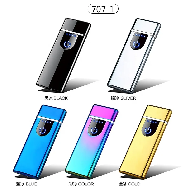 

Hot Sale Cheap Rechargeable Temperature-sensitive USB Electronic Lighter, 6 colors