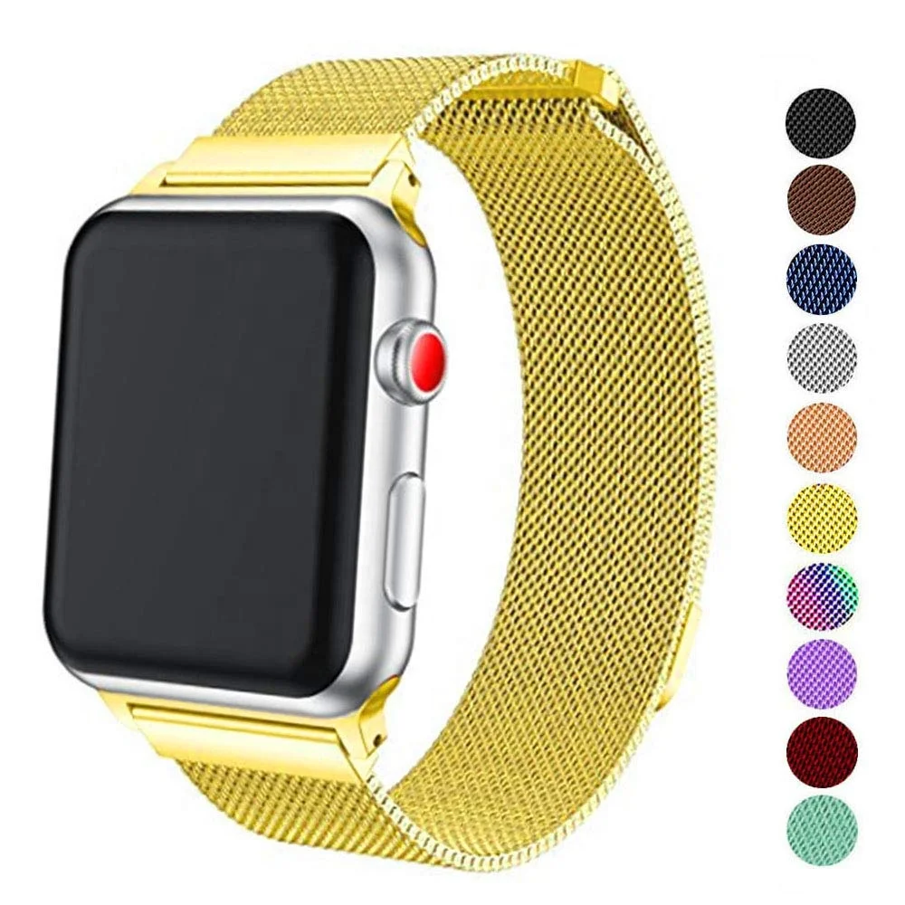 

Tschick For Apple Watch Band 42mm 38mm,Milanese Mesh Magnetic Clasp Stainless Steel Replacement Band For iWatch Series 4 3 2 1, Multi-color optional or customized