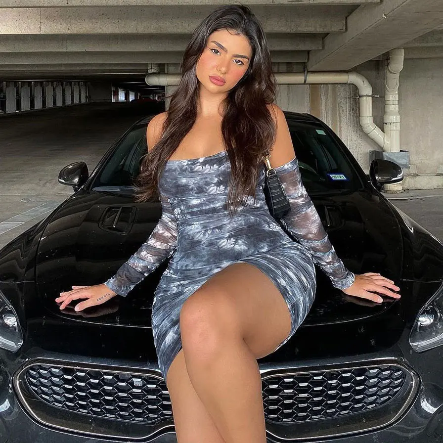 

FS3128A New style women sexy long sleeve off shoulder dress