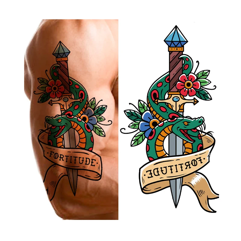 

Custom Adult Arm Hand Skin Body Temporary Tattoo Sticker, Black