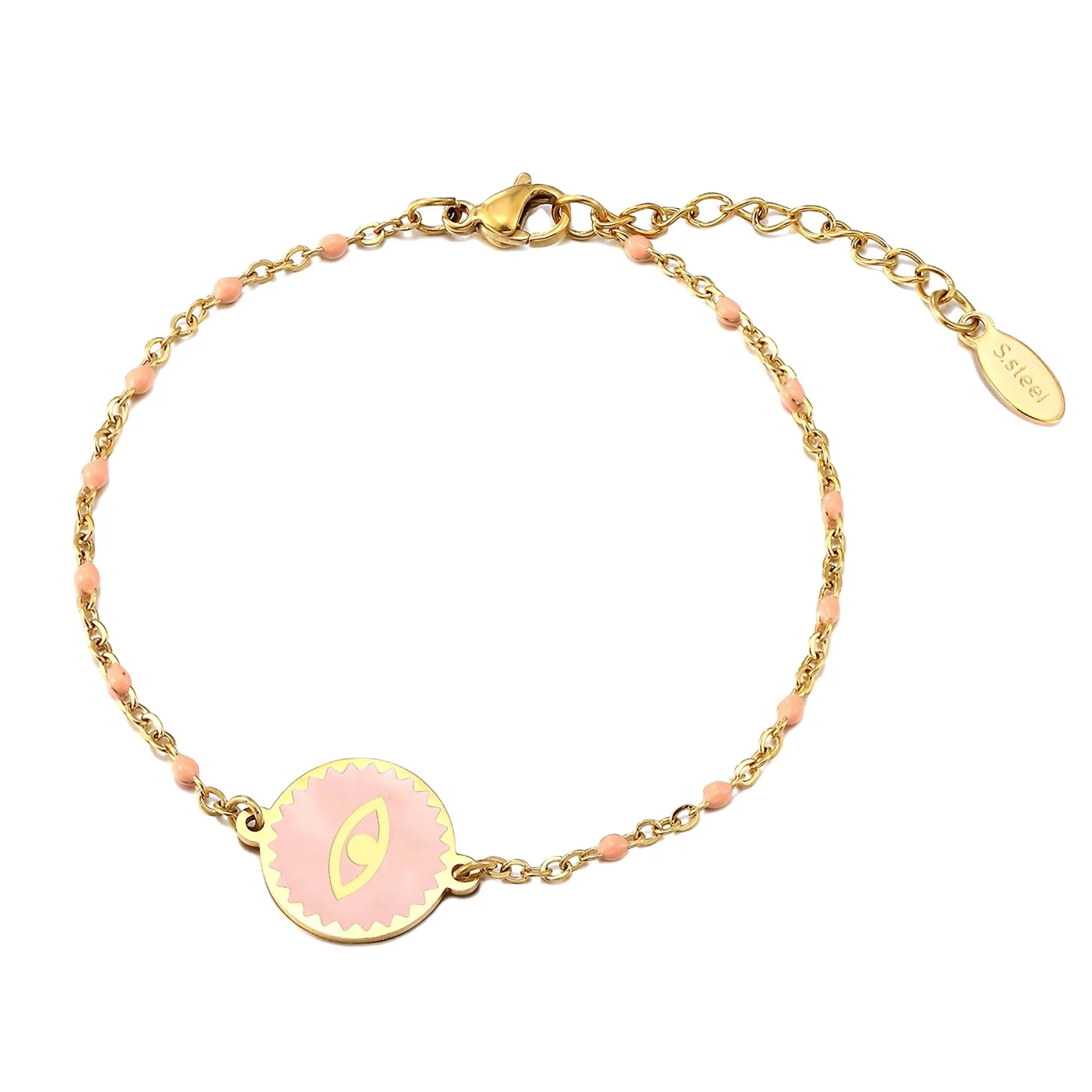 

stainless steel cute eye charm bracelet gold filled jewelry wholesale mede in China