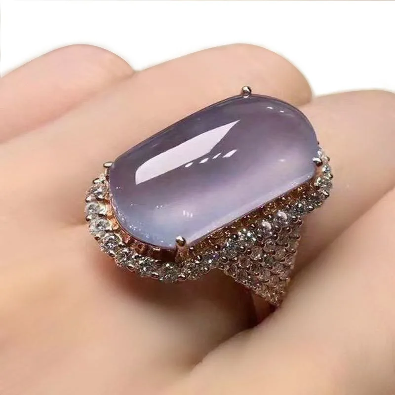 

Charming Pink Purple Zircon Rings For Women Vintage Big Ladies Wedding Promise Rings Female Fashion Engagement Ring Women, As pic shown