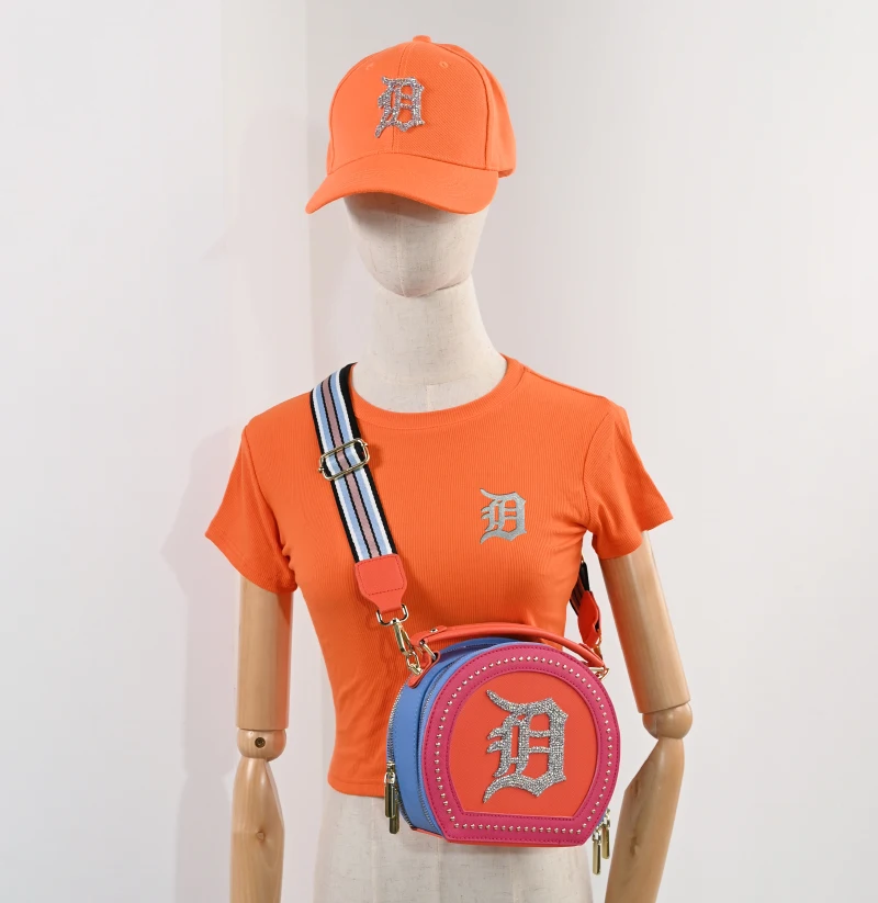 

Fashion Women Handbags Set Trendy Diamond D Logo Unique Ladies Shoulder Crossbody Tote Bags Purses Match T-Shirt And Hat Sets, 12 colors