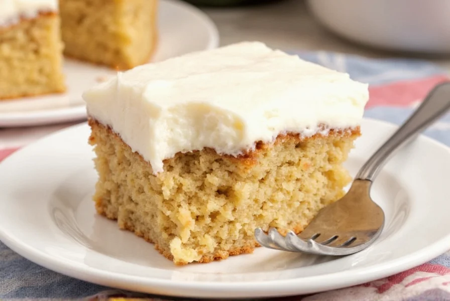Close-up of smooth cinnamon cream cheese frosting being spread on a carrot cake with visible swirls and texture