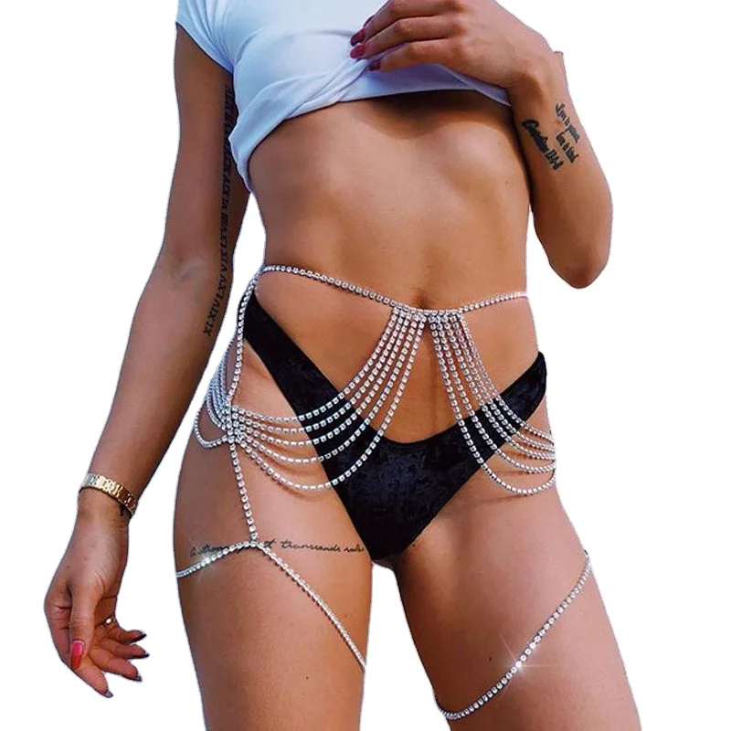 

Hip Hop Multilayer Tassel Wholesale Body Chains Body Belly Waist Chain Stainless Steel Body Chain, Customized color