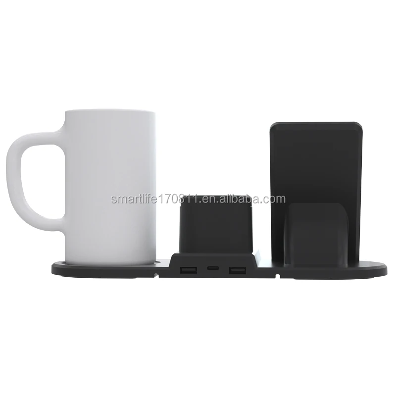2020 new arrival 15W 4 in 1 Multifunction intelligent thermostatic free mug cup qi wireless charger for iPhone 11 PRO MAX