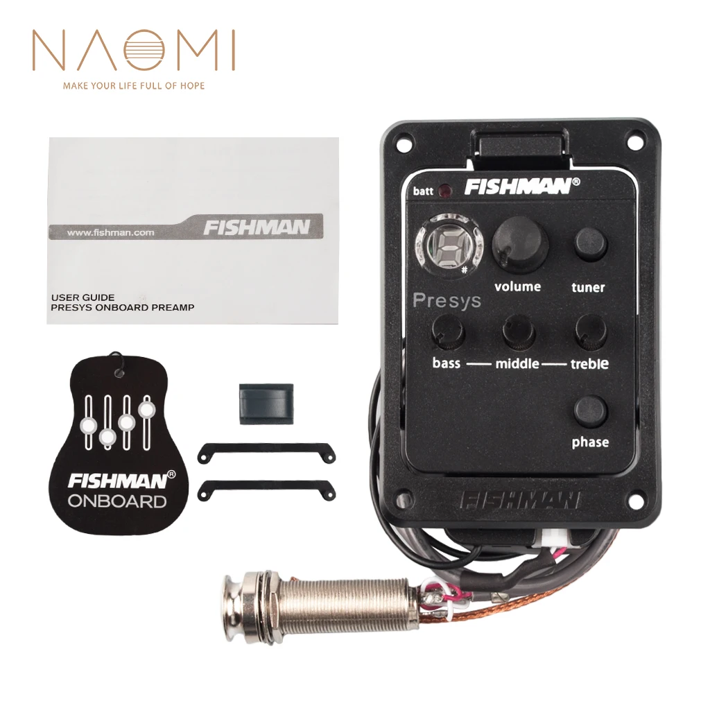 

Guitar EQ Tuner Acoustic Guitar Preamp Piezo Pickup Guitar Tuner Preamp Board For FISHMAN 101, Black