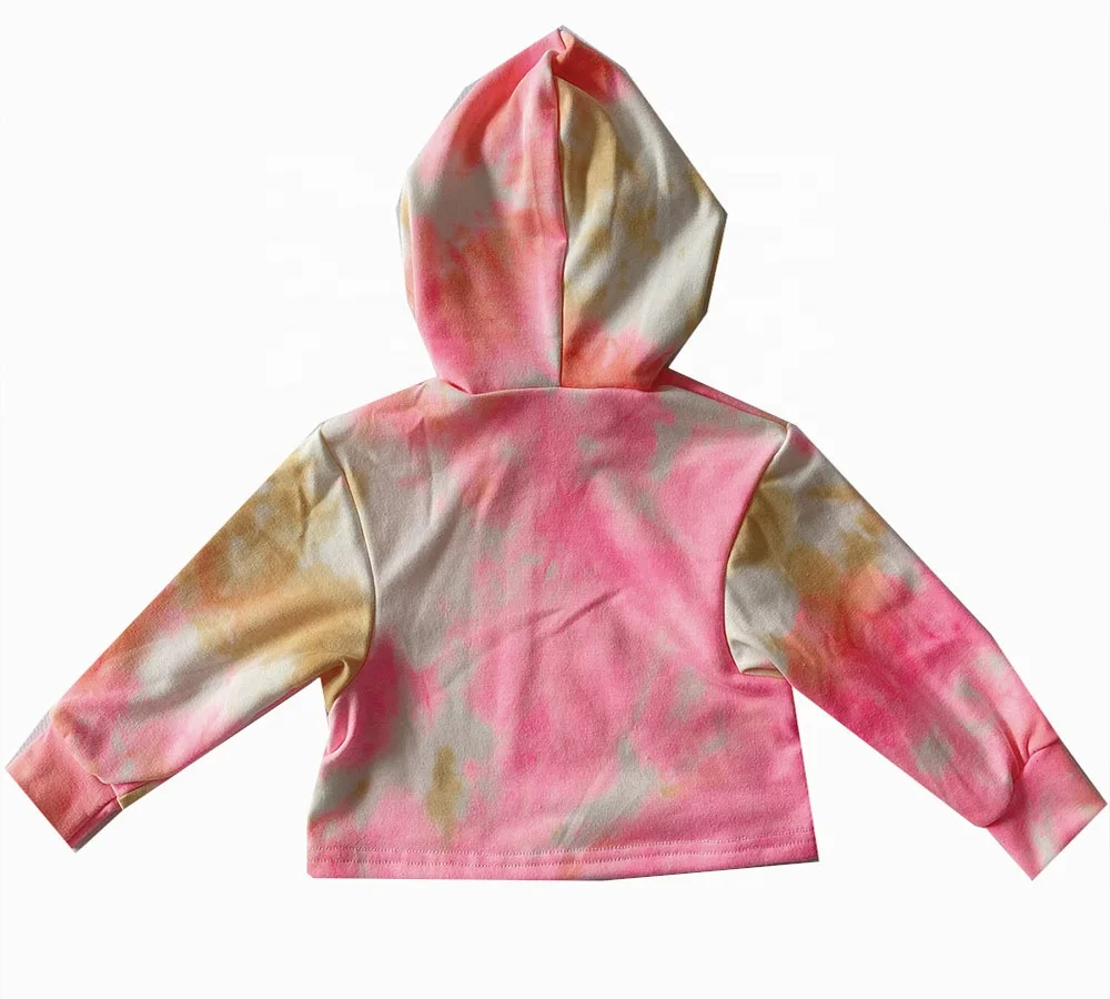 

New Arrival long sleeve casual hoodie baby and children tie-dye short hoodie, Picture