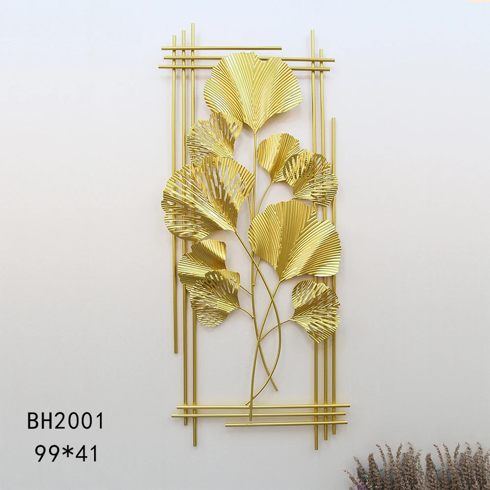 

Wall Decor Display Lobby Gold House Wrought Iron Interior Bedroom And Living Room Frame Art Hanging Flower Metal Home Wall Decor