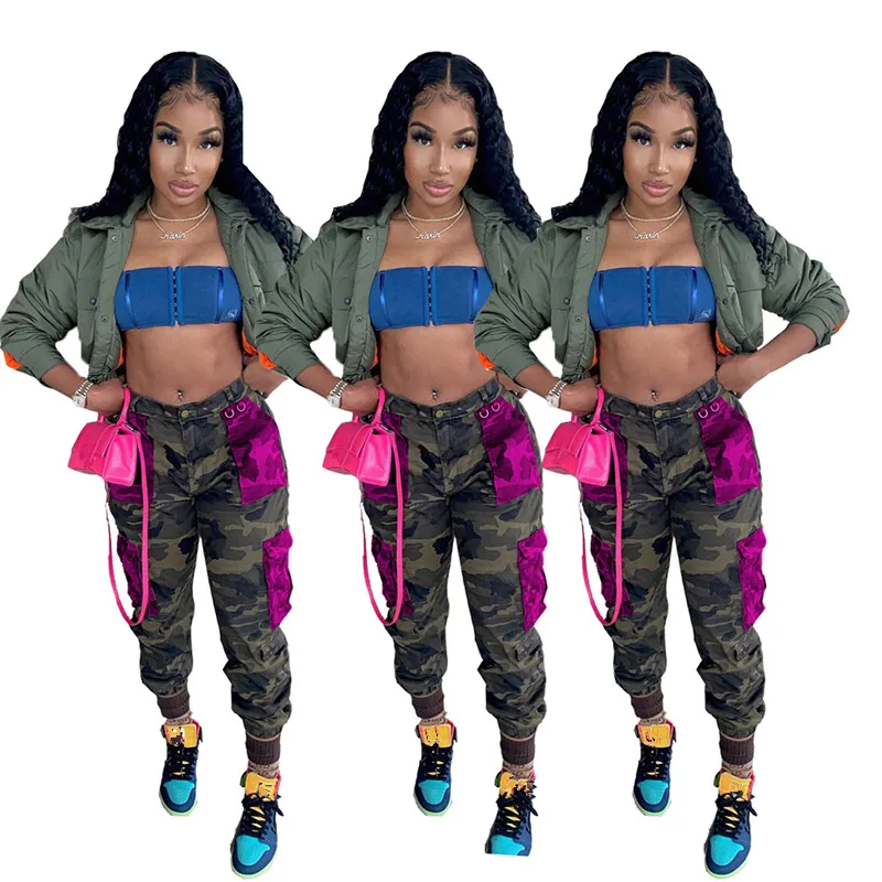 

B35361A 2020 Western hot fashion women camo print CASUAL jogging pants