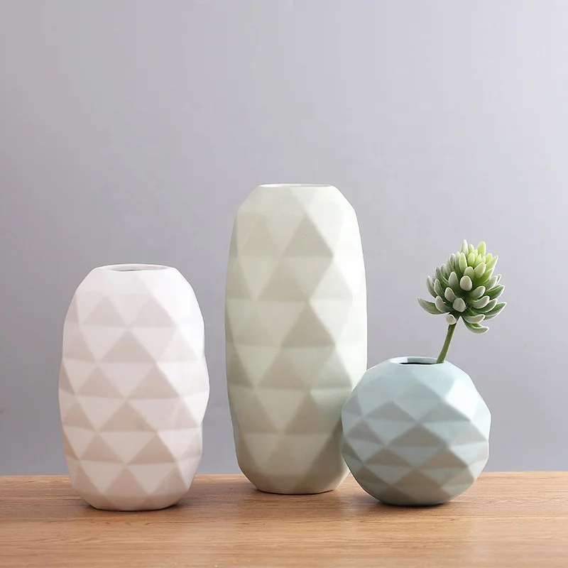

Colored flower arrangement simple and fashionable rhombus vase decorative ornaments ceramic