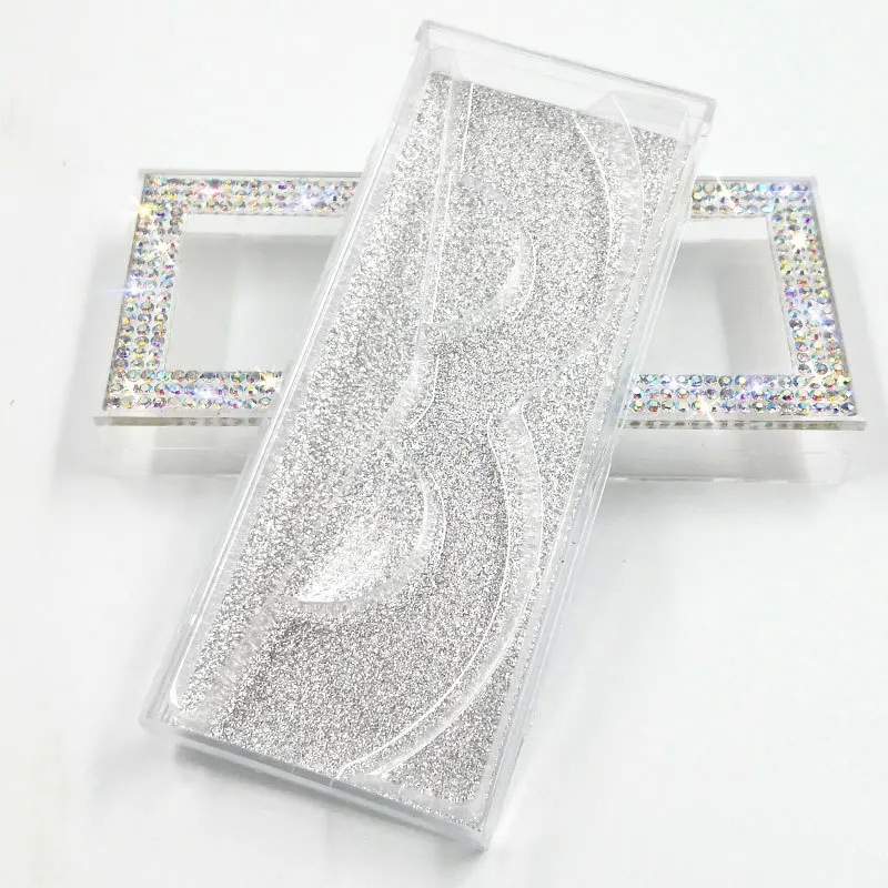 

make your own brand bling bling silver rhinestone eyelash box private label diamond false eye lash case, Like pic or customized