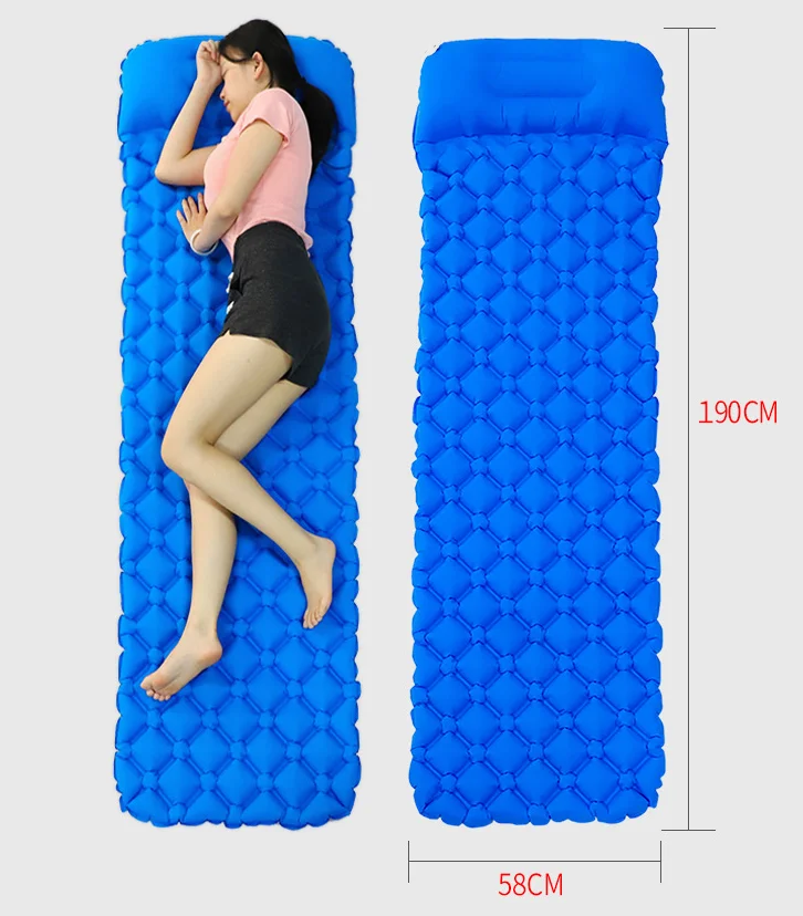 

Outdoor Inflatable Sleeping Pad Camping Mattress Ultralight 190CM Travel Mat Waterproof Folding Bed Air Cushion Hiking Trekking