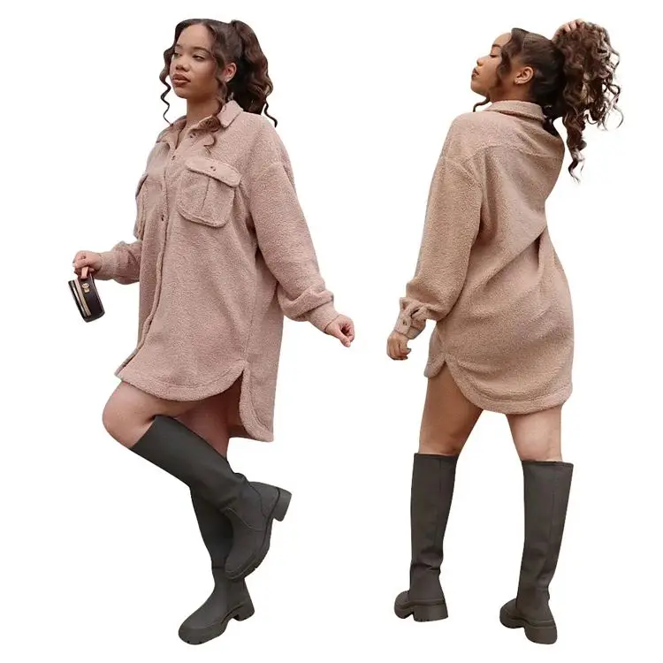 

Womens Winter Clothing 2020 New Design Casual Dress Women Lady Long Sleeves Dress